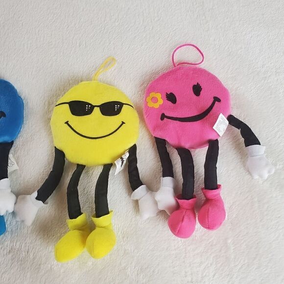 1997 Stuffins Smiley Face Beanie Plush Hanging Doll - Picture 3 of 8